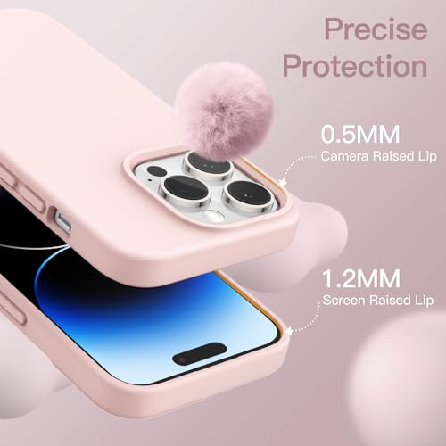 JETech Silicone Case for iPhone 14 Pro, Pink | Silky Soft Touch, Shockproof Protection, Scratch Resistant, Microfiber Lining - color: Pink, size: iPhone 14 Pro
