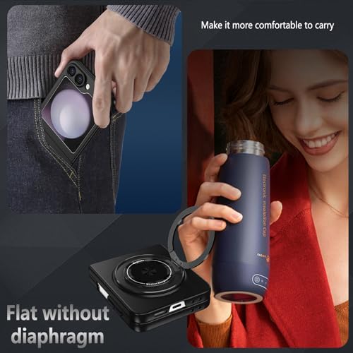 Magnetic Case for Samsung Galaxy Z Flip 6, [Compatible with MagSafe] Military Grade Shockproof Slim fit Samsung Z Flip 6 Phone Case with Magnetic Ring Kickstand, Black - color: Black, size: Samsung Galaxy Z Flip 6