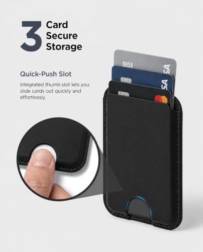 ENCASED Magnetic Wallet for Samsung Phones (Compatible with MagSafe) Premium PU leather Slim Card Holder Designed for Galaxy S26, S26 Plus, S26 Ultra (Black) - color: Black