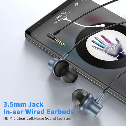 3.5mm Headphones Wired Earbuds for Laptop School Computer PC,Blue - color: Blue