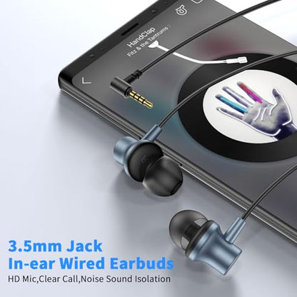 3.5mm Headphones Wired Earbuds for Laptop School Computer PC,Blue - color: Blue