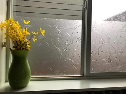 Frosted Window Privacy Film, Glass Door Privacy Film Non-Adhesive Window Clings for Home Office Space Decoration, Anti-UV, Heat Control and Prevent Bird Strikes (Wheat, 11.8x78.7 Inch) - size: 11.8x78.7 Inches