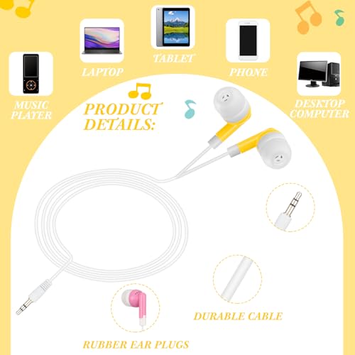 Kigeli 300 Packs Wired Earbuds Bulk, Multicolor - color: Multicolor