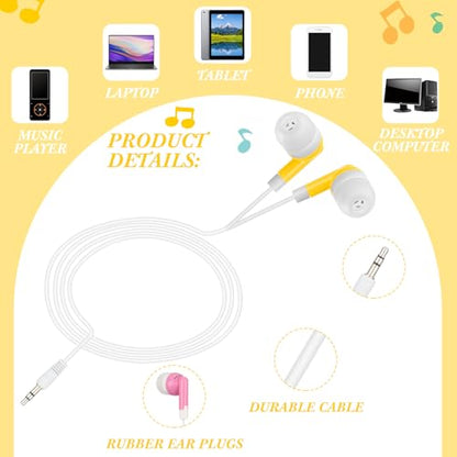 Kigeli 300 Packs Wired Earbuds Bulk, Multicolor - color: Multicolor
