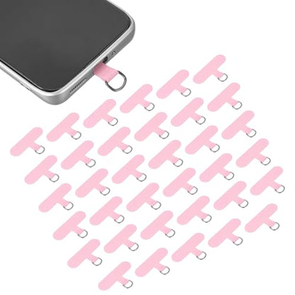 uxcell 36pcs Phone Tether Tab, Universal Phone Lanyard Patch T Shape Cell Phones Strap Replacement Part for Most Smartphone Cases, Light Pink - color: Light Pink