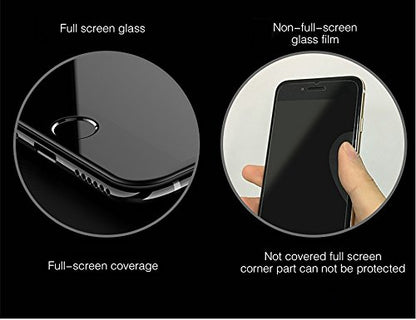 eTECH 2 Pack Full Coverage HD Clear Glass Screen Protector Compatible with iPhone 8/7 Plus 5.5 inch –Full Coverage – White color - Tempered Glass