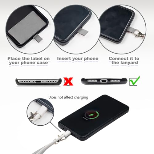 ELANE 8 Pieces Cell Phone Holder Around Neck,Adjustable Crossbody Phone Strap,Cell Phone Lanyard Crossbody Phone Lanyard - color: Grey