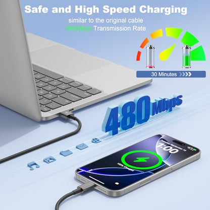 FOXSEA USB A to USB C Cable for iPhone 17/16/15 USB C Car CarPlay Cable - color: Black, size: 3FT
