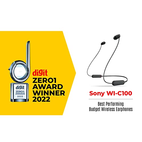 Sony WI-C100 Wireless in-Ear Bluetooth Headphones with Built-in Microphone,Blue,(Pack of 2) - color: Blue, size: One Size (Pack of 2)