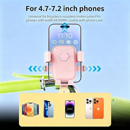 Pink Phone Holder for Electric Scooter, Bike Phone Mount for Women - color: Pink