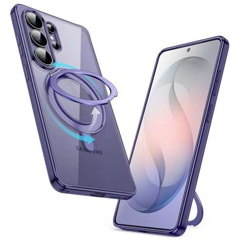 JETech Rotatable Ring Stand Case for Samsung Galaxy S26 Ultra, Heron Purple | Compatible with MagSafe, Clear Back, Stand & Ring Holder, Shockproof Protection - color: Heron Purple, size: Galaxy S26 Ultra