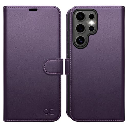 OCASE Compatible with Galaxy S25 Ultra Wallet Case, PU Leather Flip Folio Case with Card Holders RFID Blocking Kickstand [Shockproof TPU Inner Shell] Protective Phone Cover 2025, Dark Purple - color: Dark Purple, size: Samsung Galaxy S25 Ultra