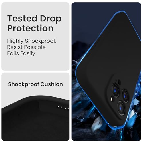 FireNova Designed for iPhone 15 Pro Case, Silicone Upgraded [Camera Protection] Phone Case, Soft Anti-Scratch Microfiber Lining Inside, 6.1 inch, Black - color: Black, size: Iphone 15 Pro
