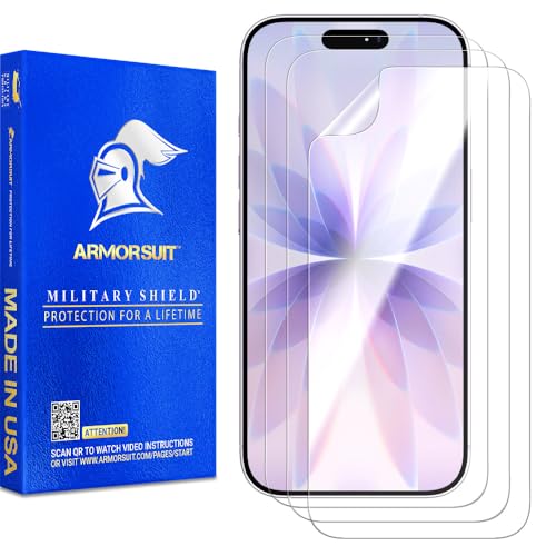 ArmorSuit 3 Pack Screen Protector for iPhone 17 [6.3 inch] Case Friendly MilitaryShield HD Clear TPU Film - Made in the USA - size: iPhone 17 6.3" 3-Pack
