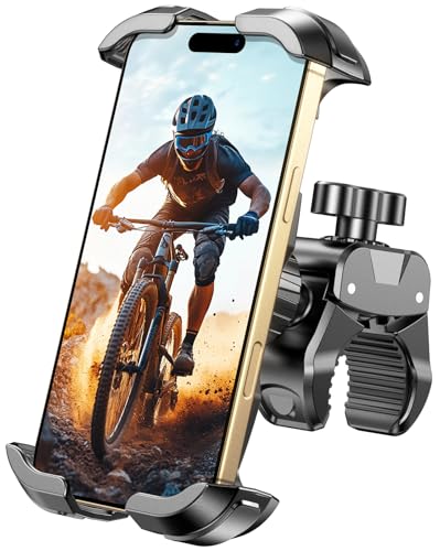 Bike Phone Holder Motorcycle Mount, [1s Quick Lock] Handlebar Clamp