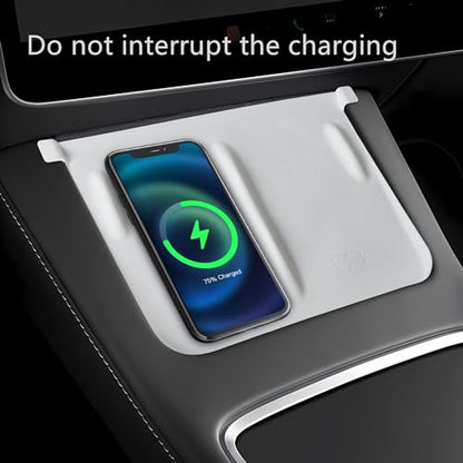 Frani Wireless Charging Pad Cover for 21-23 Model 3 & 21-24 Model Y - color: White, size: Model 3(2021-2023);Model Y(2021-2025)