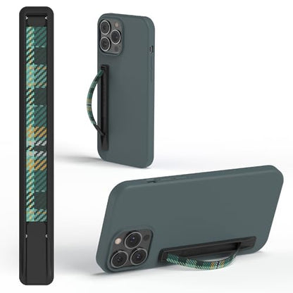 SleekStrip SleekGrip-Essential Ultra Thin Phone Grip Stand,Slim Metal Finger Loop Ring Hand Holder Strap Cell Phone Grips for iPhone 16 Pro Max,17 Air,Android,Case Back - Black x Green Tartan - color: Matte Black x Green Tartan