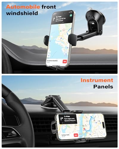APPS2Car Suction Cup Car Phone Holder for Dashboard & Windshield