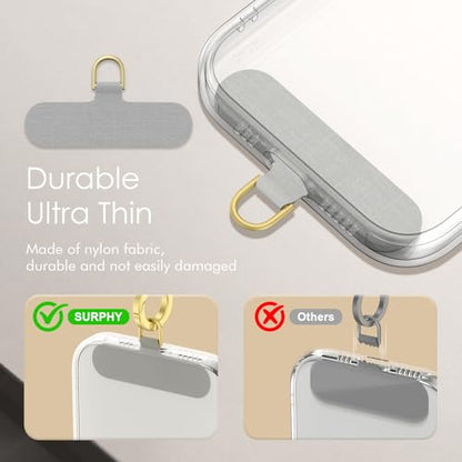 SURPHY Phone Charm, Handmade Beaded Phone Wrist Strap with Tether Tab - color: A- Pearl Gold
