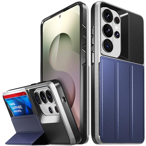 VENA vCommute for Samsung Galaxy S26 Ultra Wallet Case, Blue | Military-Grade Drop Protection, Premium Leather Magnetic Flap Cover, Hidden Card Holder, RFID Blocking, Multi-Angle Kickstand - color: Blue, size: S26 Ultra