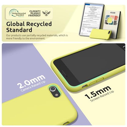 SURPHY Designed for iPhone SE Case, iPhone 8 Case, iPhone 7 Case, Liquid Silicone Phone Case for iPhone se 3rd 2nd SE 2022 SE 2020, Yellow - color: Yellow