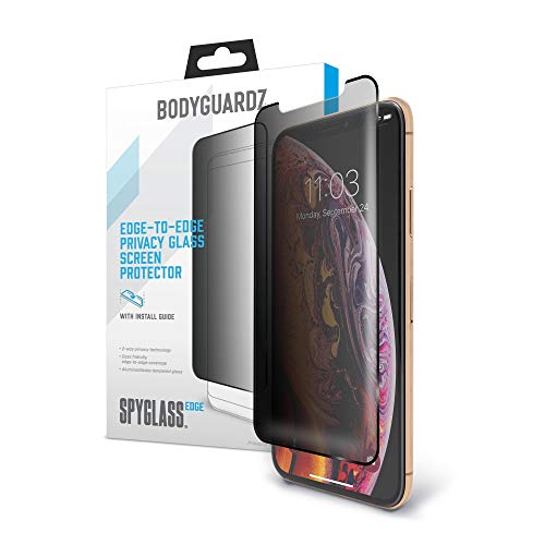 BodyGuardz - Spyglass Edge Privacy Screen Protector, Extreme Edge-to-Edge Impact and Scratch Protection for iPhone Xs Max