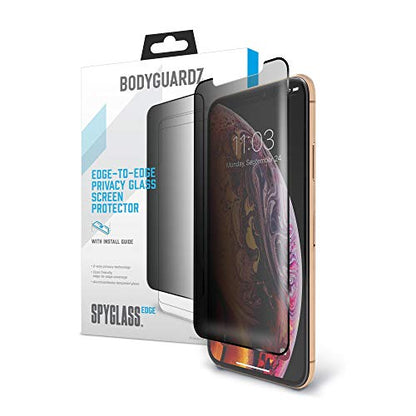 BodyGuardz - Spyglass Edge Privacy Screen Protector, Extreme Edge-to-Edge Impact and Scratch Protection for iPhone Xs Max