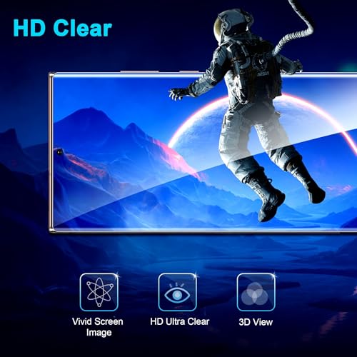 3 Pack Tempered Glass for Samsung Note 20 Ultra, HD Clear Tempered Glass with Fingerprint Unlock, 3D Curved, Scratch Resistant, No Bubble for Galaxy Note 20 Ultra Screen Protector 5G