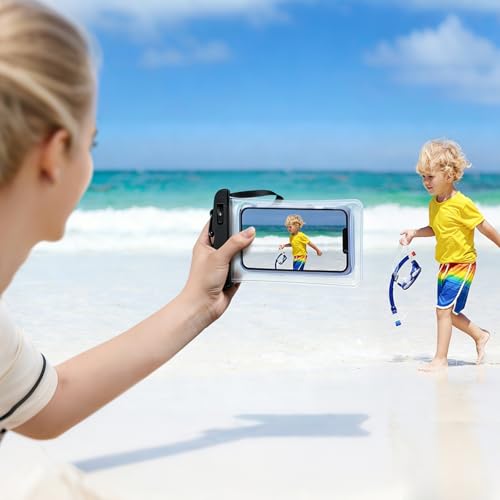 Waterproof Phone Pouch Case -Easy Lock & Heavy Duty IPX8 Water Proof Cell Phone Dry Bag for Beach, Protector for iPhone 17 16 15 14 13 12 11 Pro Max Plus Air, Galaxy S25 S24, 5-10in Black - color: Black