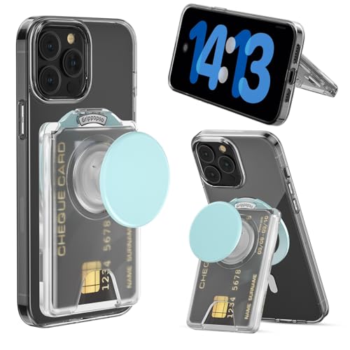 Grippopso for MagSafe Wallet Stand, Magnetic Wallet Stand Adjustable,T-Blue - color: Translucent Blue