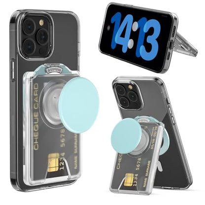 Grippopso for MagSafe Wallet Stand, Magnetic Wallet Stand Adjustable,T-Blue - color: Translucent Blue