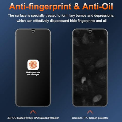 28 ° Matte Privacy TPU Screen Protector for Samsung Galaxy S24 Plus - size: Samsung Galaxy S24 Plus