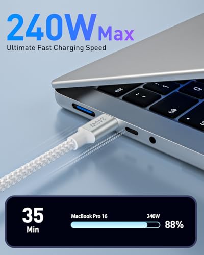 Huukein 240W USB C to USB C Cable 10ft, Long USBC Cable Fast Charging