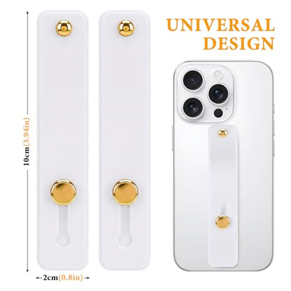 2-Pack White Silicone Phone Strap with Kickstand - Versatile Grip & Holder for Most Phones and Cases (White * 2) - color: White * 2