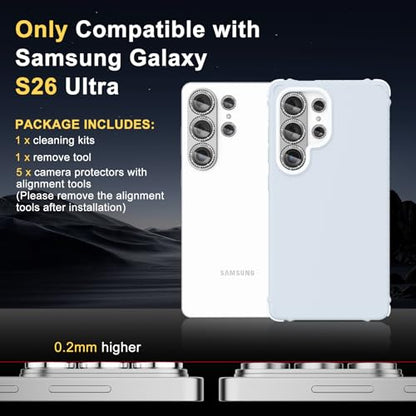 Camera Lens Protector for Samsung Galaxy S26 Ultra, Diamond Black - color: Diamond Black