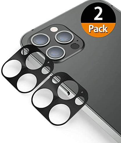 For iPhone Camera Lens Protector - [2 Pack] Premium Aluminum Alloy Back Rear Camera Lens Screen Cover Case Shield (Black-iPhone 13 Pro/13 Pro Max) - color: Black-iPhone 13 Pro/13 Pro Max