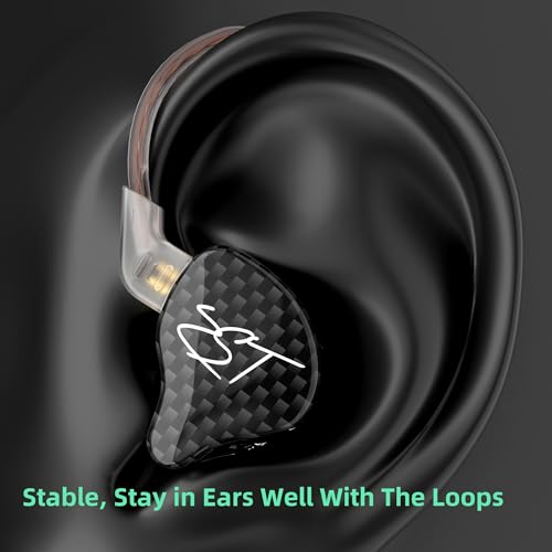 YINYOO KZ-ZST Hybrid Banlance Armature with Dynamic in-Ear Earphone 1BA+1DD HiFi Headset Wired Earbuds IEM Headphones Gaming Earbuds (Black-zst with Microphone) - color: black, size: 3.5mm-With Microphone, style: 3.5mm-With Microphone