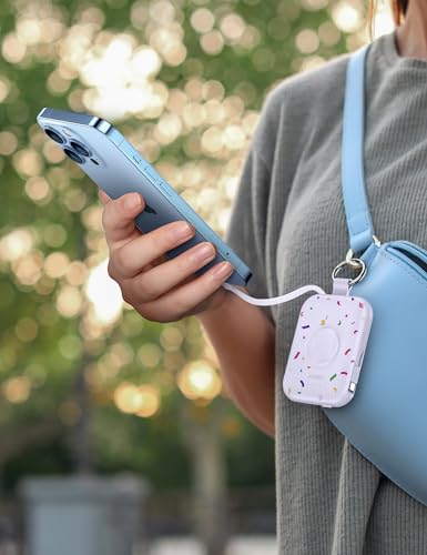 RORRY CharmGo Portable Charger, 5000mAh Portable Charger Power Bank - color: Confetti-Purple