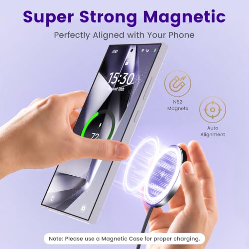 15W Magnetic Fast Charging Pad, Wireless Charger for Samsung & Android - color: (for Samsung) Black*2
