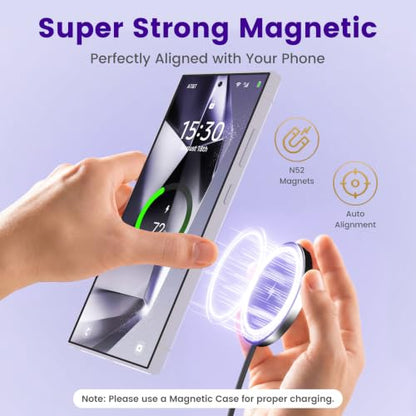 15W Magnetic Fast Charging Pad, Wireless Charger for Samsung & Android - color: (for Samsung) Black*2