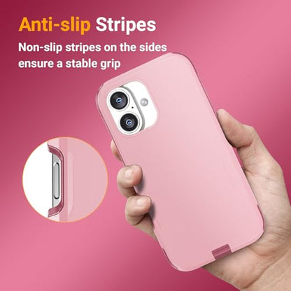 jaroco Magnetic for iPhone 16 Case Heavy Duty Rugged Dual-Layer Pink - color: Pink, size: iPhone 16