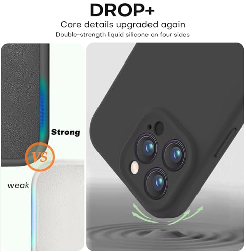 Vooii Compatible with iPhone 14 Pro Case, Liquid Silicone Upgrade [Camera Protection] [Soft Anti-Scratch Microfiber Lining] Shockproof Phone Case for iPhone 14 Pro 6.1 inch - Black - color: Black, size: iPhone 14 Pro