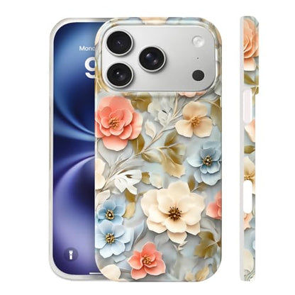 Case Compatible with iPhone 17 Pro Max, 2025 Anti-Yellow Ultra Transparent Soft TPU Phone Case, Shockproof Anti-Slip Slim Lightweight Full Coverage Protective (Flowers 1) - color: Flowers 1
