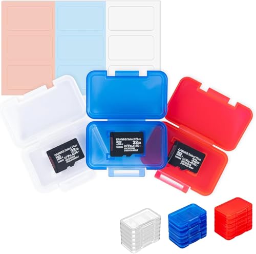 18PCS Multi-Color Clear Plastic MicroSD Card Holder Case for 18 TF Cards - color: for 18 Micro SD（Clear）