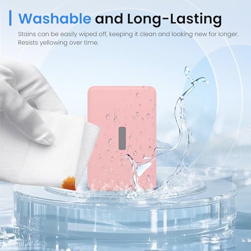 Case for TORRAS MiniMag Power Bank 10000mAh,Silicone Protective Cover with Shockproof Bumper,Anti-Fingerprint Dust Resistant,Washable Non-Slip Skin,Charge-Through Cutout,Portable Travel Sleeve,Pink - color: Pink