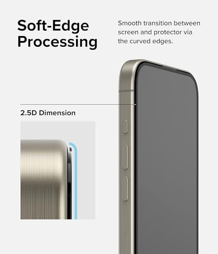Ringke for iPhone 15 Pro Max Screen Protector [Easy Slide, 2 Pack]