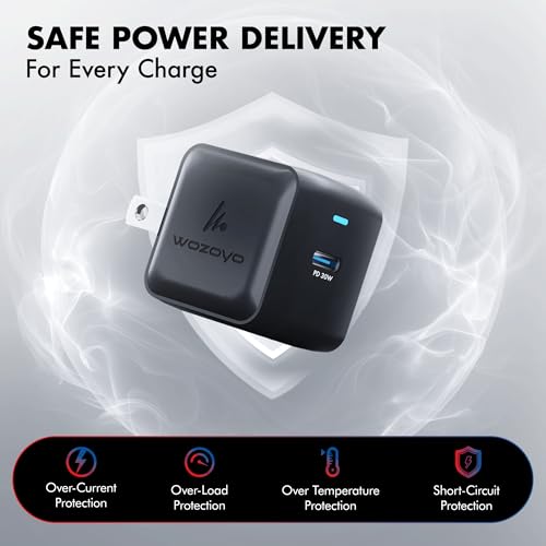 PD 20W & PD 30W GaN Charger, Type-C Fast Charger Compatible for iPhone 17/16/16 Pro Max/15 Series/iPad Pro, Smartphones & Tablets, QC 3.0,Compact Foldable Plug Design, Smart Power Delivery