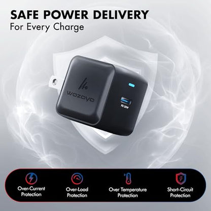 PD 20W & PD 30W GaN Charger, Type-C Fast Charger Compatible for iPhone 17/16/16 Pro Max/15 Series/iPad Pro, Smartphones & Tablets, QC 3.0,Compact Foldable Plug Design, Smart Power Delivery