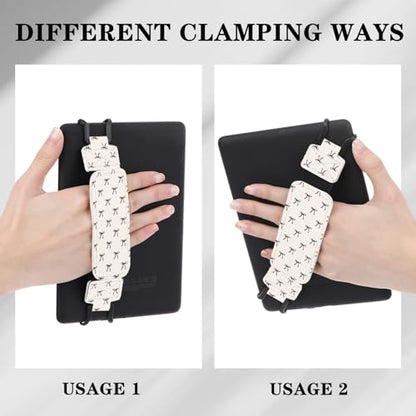 Hand Strap Holder for Kindle - Boho Black Bow Finger Grip for 6-7.5" E-Readers Paperwhite 12th/11th Generation/Kobo/Lenovo/Sony E-Book Tablet High Elasticity Reading Accessories - color: A-Black Bow