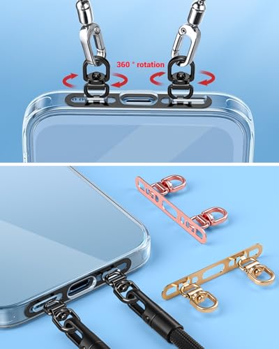 Phone Tether Tab, Bending Design 0.2mm Ultra-thin Stainless Steel Cellphone Lanyard Metal Patch Tether Tab - color: J